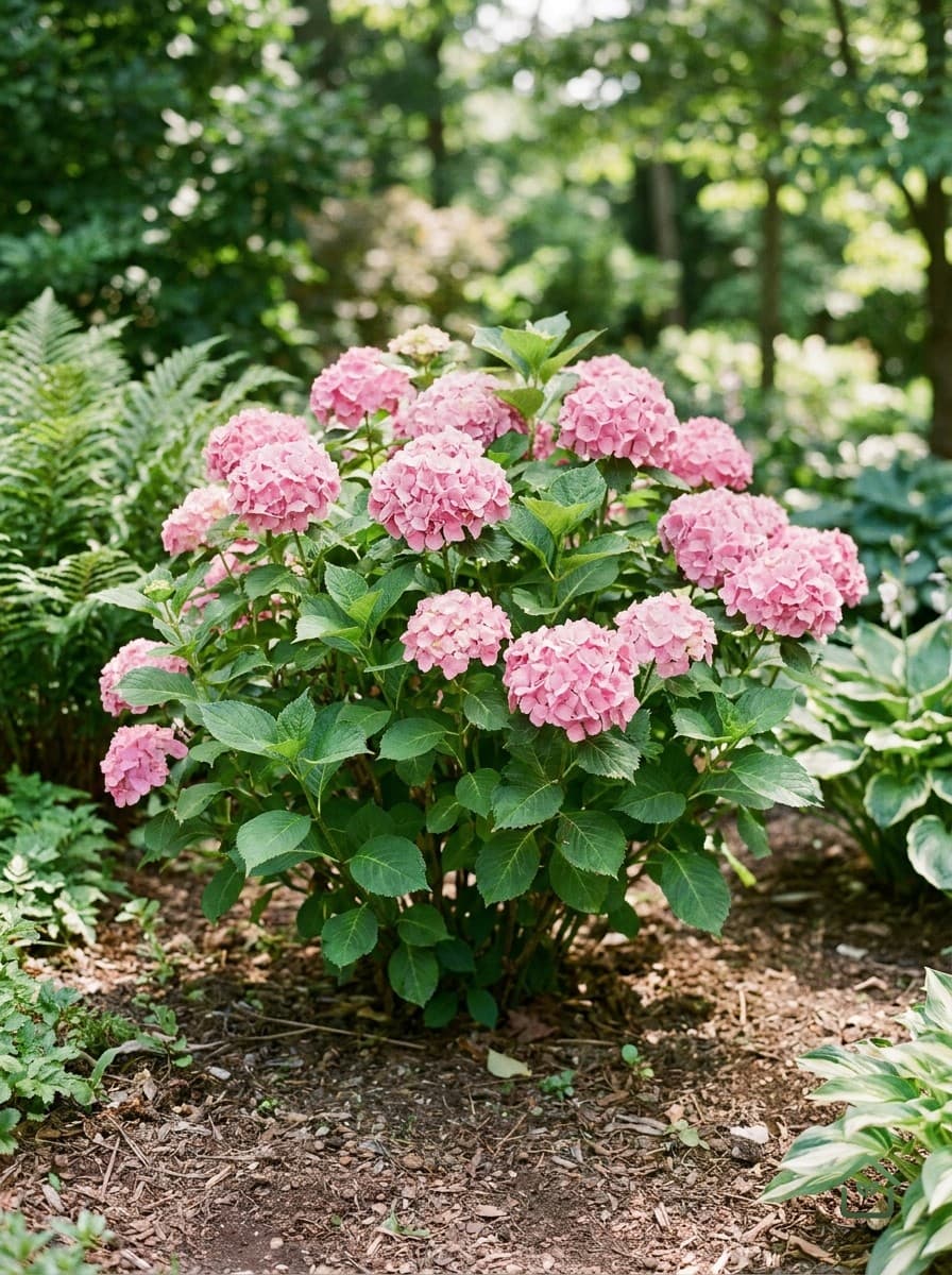 Roze bolhortensia