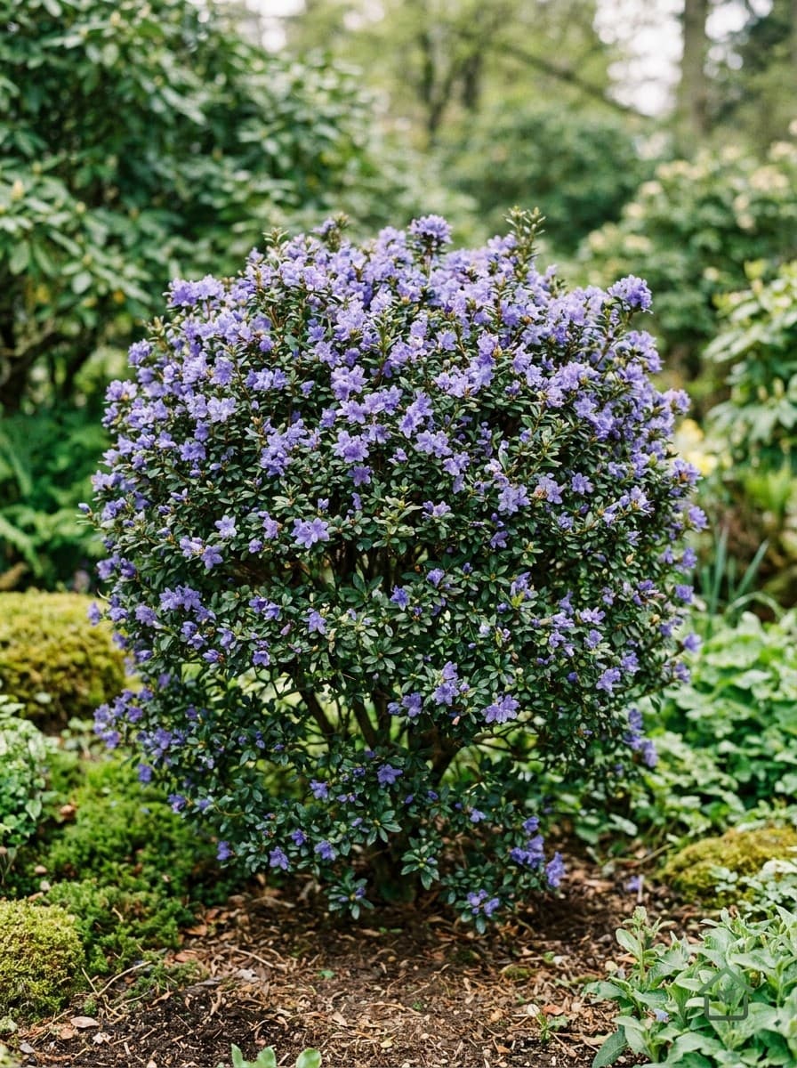 Blauwe mees rhododendron