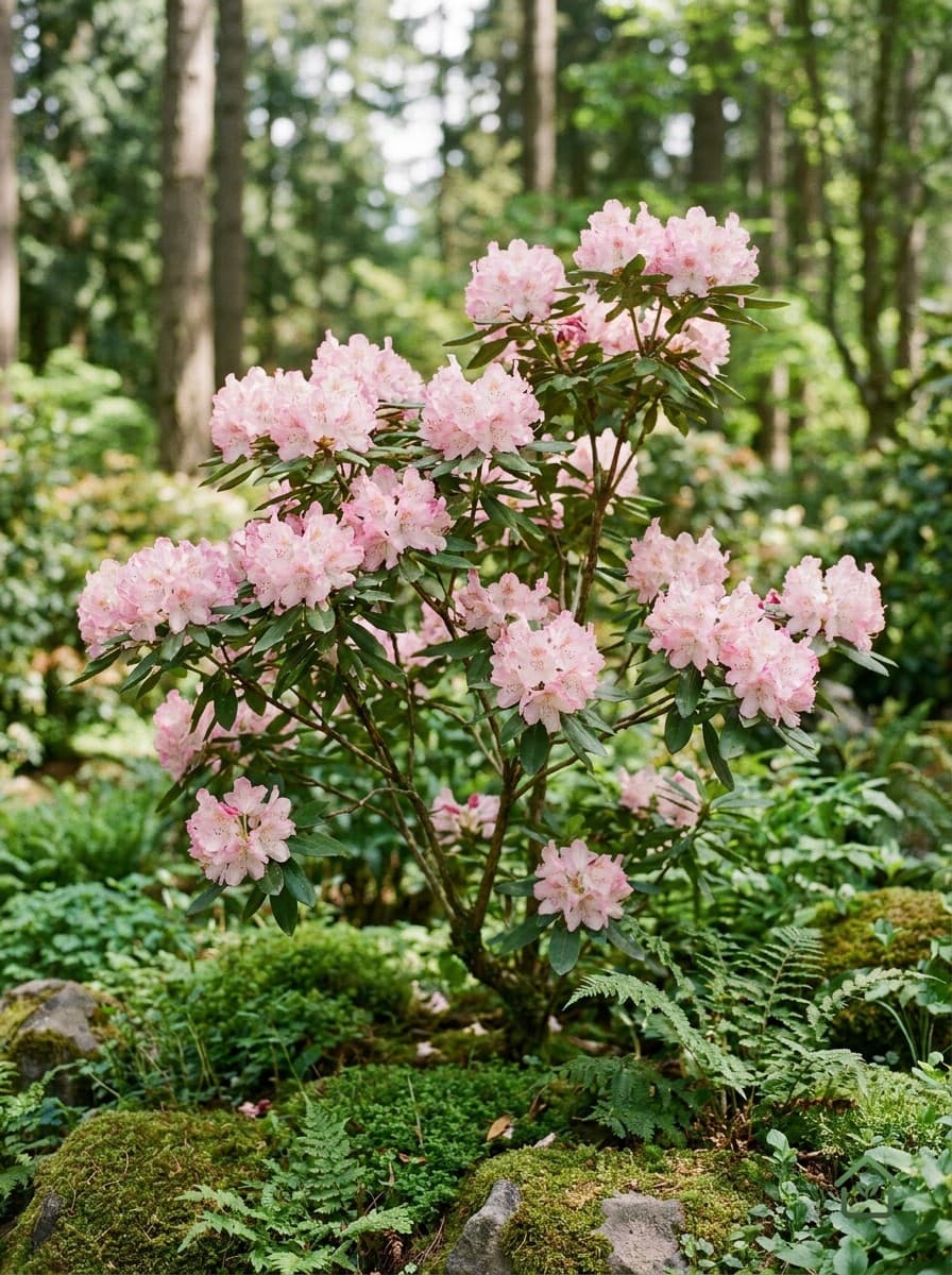 Roze rododendron