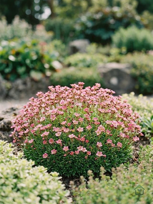 Roze kruipplanten