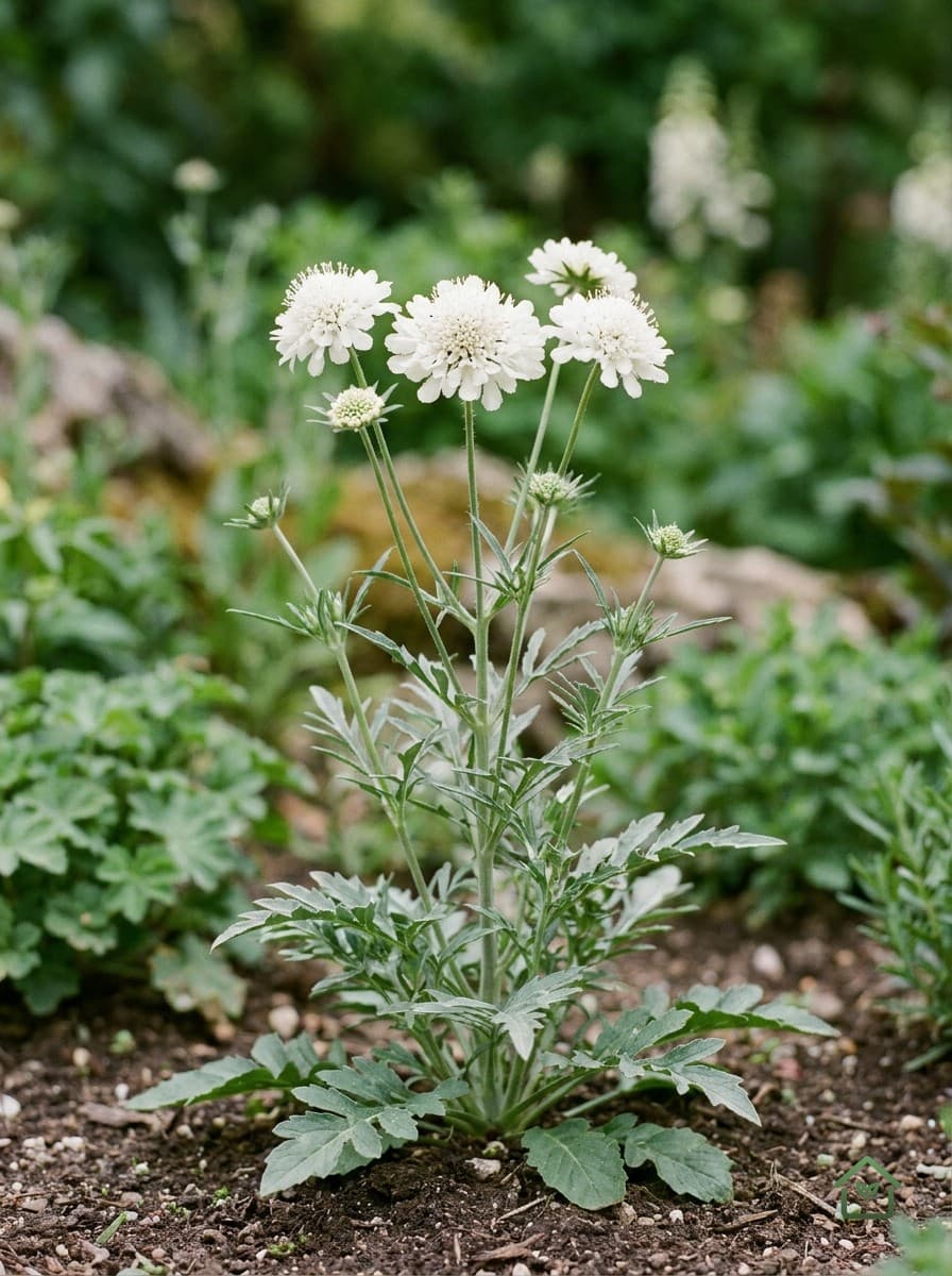 Witte schabiosa